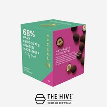 Load image into Gallery viewer, COCOVA Cheeky Hazel 68% Dark Chocolate Coated Hazelnuts