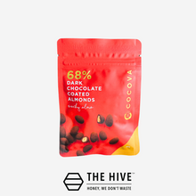 Load image into Gallery viewer, COCOVA Wacky Almonds 68% Dark Chocolate Coated Almonds