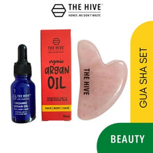 Load image into Gallery viewer, The Hive Gua Sha & Organic Cold-Pressed Argan Oil 15ml: Face Massager with Moisturizing Beauty Oil For Normal Skin