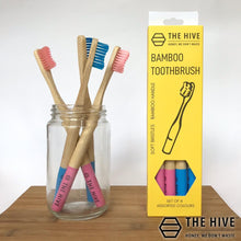 Load image into Gallery viewer, The Hive Set of 4 Bamboo Toothbrushes - Thehivebulkfoods