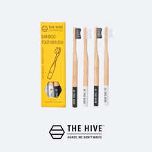 Load image into Gallery viewer, The Hive Set of 4 Bamboo Toothbrushes - Thehivebulkfoods
